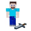 Minecraft Créer-Un-Bloc figurine Steve 8 cm, 2 blocs de carton et 1 accessoire, jouet d’action et d’aventure pour enfant insp