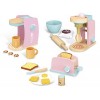 LEOMARK Grille-Pain en Bois - Pastel - Jeu dImitation, Jouets éducatifs avec Pain Et Beurre, du Miel, Accessoires Cuisine, 1