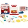 Machine à café pour Enfants avec 36PCS Accessoires de Cuisine, Set de Jouets de Service à café avec Son, Jouets de Jeu de rôl