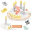 Mamabrum Gâteau danniversaire découpé en Bois, 6 pièces, 5 Bougies, 5 Chiffres en Bois, spatule à gâteau, Support Rond