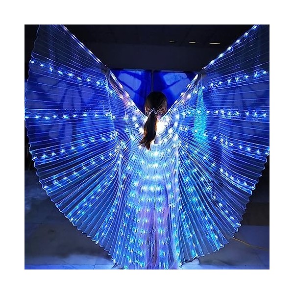 Châle LED, Ailes Lumineuses LED, Ailes de Danse du Ventre pour Filles Shine Angel Dance Wings avec Bâtons, Angel Wings Costum