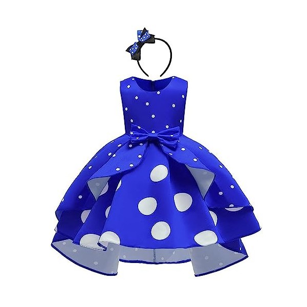 Enfants Bébé Fille Robe Tutu à Pois avec Bandeau Doreille, Déguisement pour Fête de Noël Carnaval Anniversaire Halloween, Sa