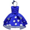 Enfants Bébé Fille Robe Tutu à Pois avec Bandeau Doreille, Déguisement pour Fête de Noël Carnaval Anniversaire Halloween, Sa