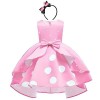 Enfants Bébé Fille Robe Tutu à Pois avec Bandeau Doreille, Déguisement pour Fête de Noël Carnaval Anniversaire Halloween, Sa