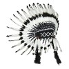 KARMABCN K07 Chapeau indien 5-8 ans Garçon/Fille: touffe avec vraie plume pour 21 pouces ou 53,4 cm noir et blanc