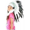 KARMABCN K07 Chapeau indien 5-8 ans Garçon/Fille: touffe avec vraie plume pour 21 pouces ou 53,4 cm noir et blanc