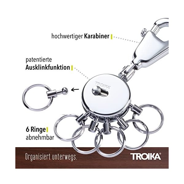 TROIKA Black Vision Porte-clés, 9 cm, Multicolore Schwarz Weiß 