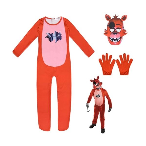 Jiumaocleu FNAF Costume de cosplay, combinaison pour enfants, horreur espion, Five Nights, Game Security Breach Sister Locati