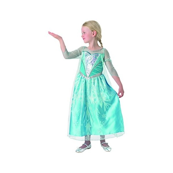 Rubies 610869-M Déguisement de Princesse Elsa Deluxe avec Couche pour Enfant de 5 à 6 Ans