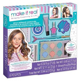 Make It Real – Mega Mermaid Makeover. Mermaid Themed Girls Makeup Kit. Starter Cosmetic Set for Kids and Tweens. Includes Cas