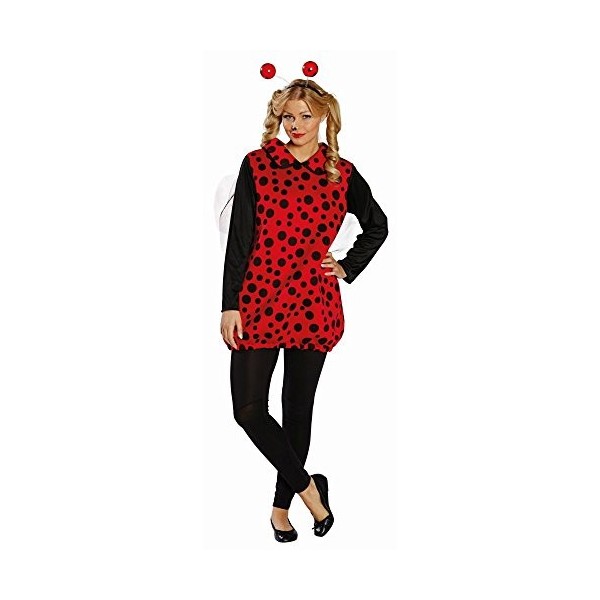 Mottoland- Coccinelle Déguisement, Femme, 118186-STD, Rouge/Noir, STD