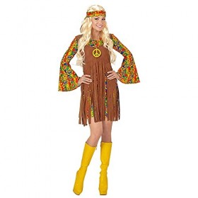 "HIPPIE GIRL" dress with vest, headband, peace sign necklace - XXXL 