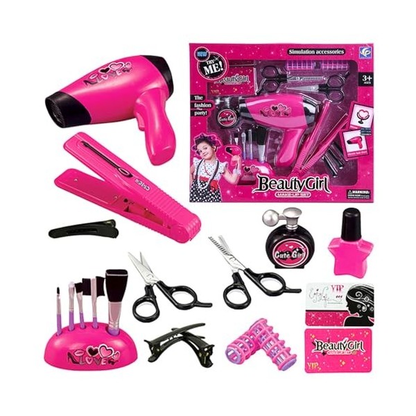 Kit de Coiffure Enfant - Jouet Fille 3 Ans Jouets Make Up Kit Pretend Princesse Set Jouets pour Enfants Fille