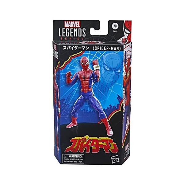 Marvel Legends Series Spider-Man 60th Anniversary Japanese Spider-Man 6-inch Action Figures, 6 Accessories