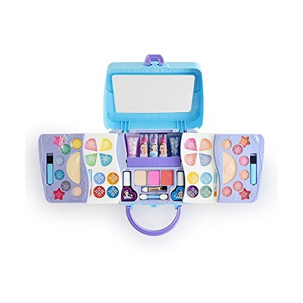 Mandeep Coffret Maquillage pour Enfants - Lavable Palette Maquillage Vernis Coiffeuse Princesse Fille 3 4 5 ans - Jeux dimit