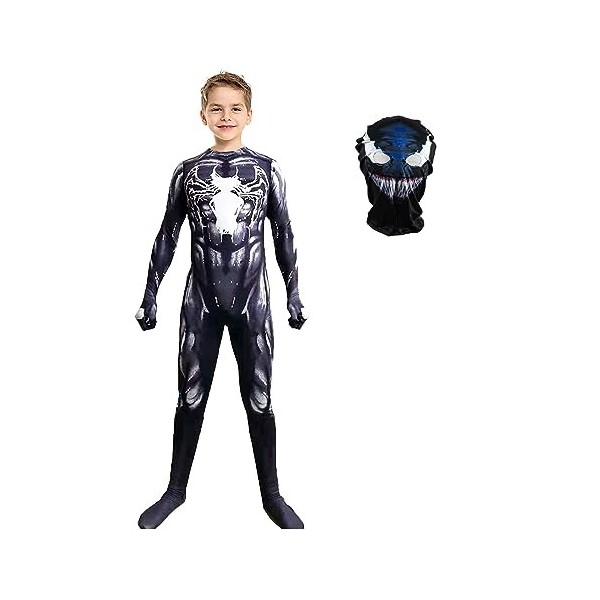 Yarde Vemon Costume de super-héros pour garçons - Costume dHalloween pour enfants - Noir - 110
