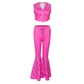 SETHOUS Barbie le film 2023 - Robe de cosplay - Rose - Costume dHalloween - Carnaval - Taille L