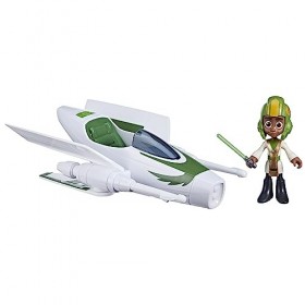 Star Wars Pilote Jedi Kai Brightstar, Figurine avec Vaisseau, échelle 10 cm, Jouets pour Enfants