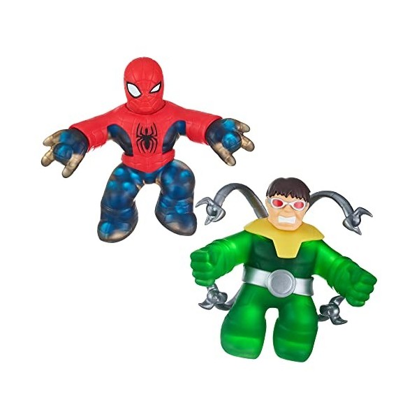 BANDAI - Heroes of Goo JIT Zu - Figurine daction Marvel - Pack de 2 Spiderman VS DR Octopus Multicolore CO41378