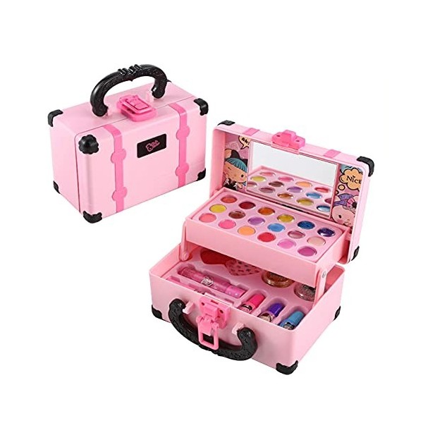 Bavokon 2 Set Jouets Cosmétiques,Coffret Maquillage Enfant Filles Makeup Set,Lavable Maquillage Enfant Jouet pour Fille,Jouet