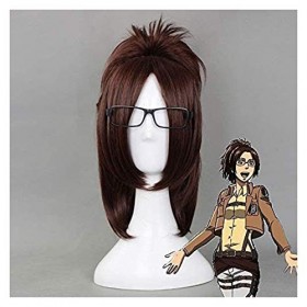 JPSOUP Attaque sur Titan Hans Zoe 40cm Straight Cosplay Perruques de Cosplay for Femme Femme Synthétique Hair Anime Universal