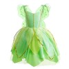 Lito Angels Deguisement Costume Fée Clochette, Robe de Fee Verte avec Ailes pour Enfant Fille, Taille 3-4 ans étiquette en t