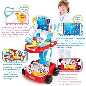 Whisverse Jeu de rôle Jeu de rôle Jeu de médecin Jeu de jouets avec électrocardiogramme simulé jouet injections maison boîte 