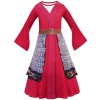 Lito Angels Deguisement Robe Costume Hua Mulan Enfant Filles, Anniversaire Carnaval Fete, Taille 12-14 ans, Rouge étiquette 