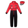 maxToonrain Costume de pilote de course de luxe pour enfants, jeu de rôle, costume de pilote de voiture de course pour Hallow