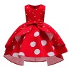 Lito Angels Deguisement Minnie Mouse Enfant Fille, Robe à Pois Rouge et Blanc, Anniversaire Fete Carnaval, Taille 5 à 6 ans