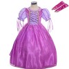 Lito Angels Deguisement Robe Princesse Raiponce Enfant Fille, Anniversaire Fête Halloween Carnaval Costume, Taille 8-9 ans, a