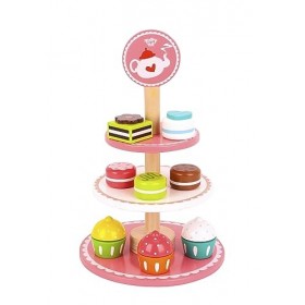 Tooky Toy 921 TY991 EA Wooden Dessert Stand, Red