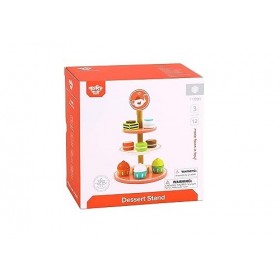 Tooky Toy 921 TY991 EA Wooden Dessert Stand, Red