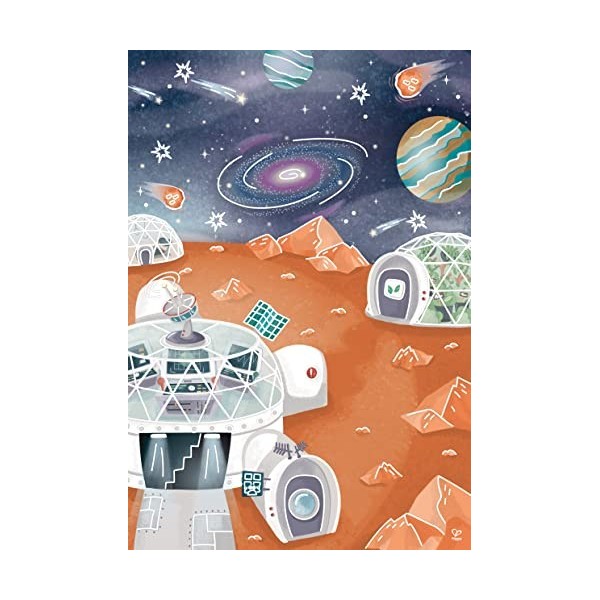 Hape Aimants de l’Espace à Colorier - Enfants de 4 ans et Plus - Pour Motricité Fine, Créativité, Imagination - 1 Poster, 6 M