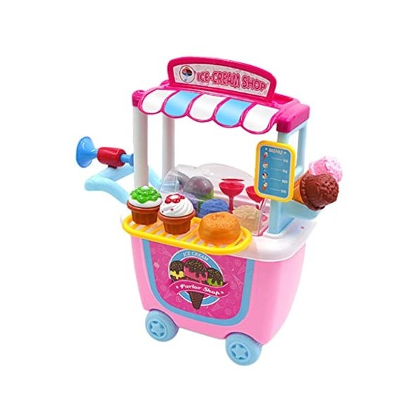 Fonowx Simulation Pretend Toy Set Jouet Cadeau de Noël, Magasin de Crème glacée