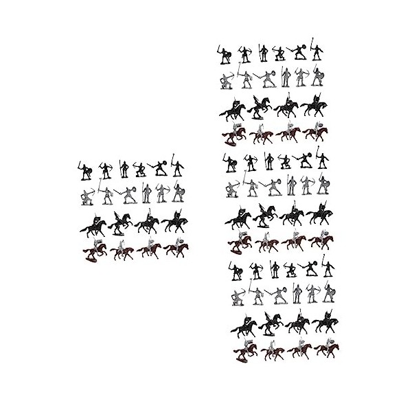 Toyvian 4 Ensembles Modèle De Cheval De Cavalerie Ensembles De Jeux pour Enfants Miniatures De Décor Médiéval Ensemble De Châ