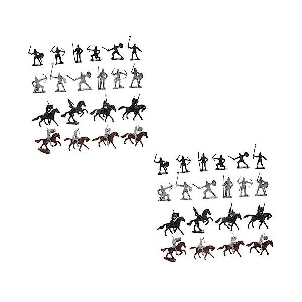 Toyvian 4 Ensembles Modèle De Cheval De Cavalerie Ensembles De Jeux pour Enfants Miniatures De Décor Médiéval Ensemble De Châ