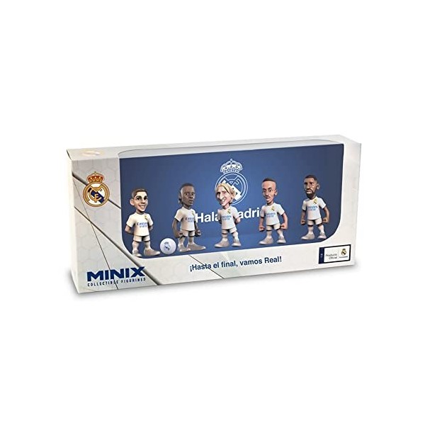 Papelivi Figure Minix 7 cm Pack de 5 Valverde, Camavinga, Modric, Militao et Rudiger 