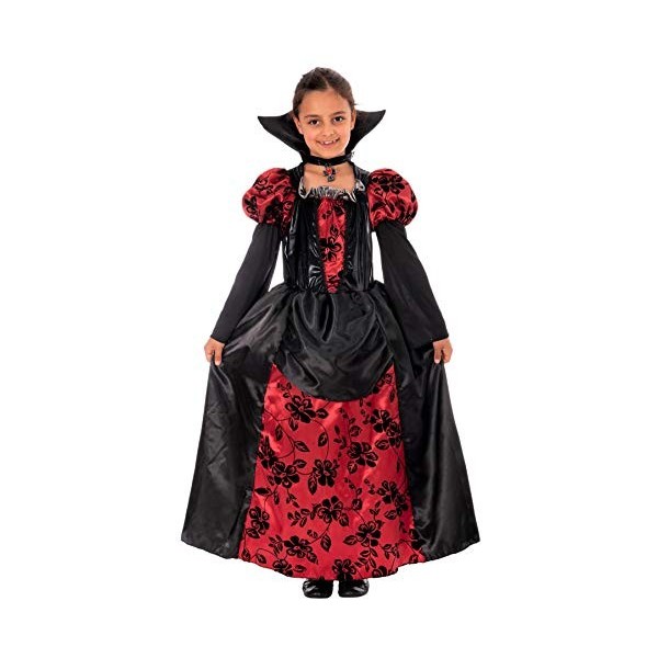 Magicoo Costume de princesse vampire pour Halloween Pour fille Taille 110-152 Costume de vampire pour enfant Rouge/noir