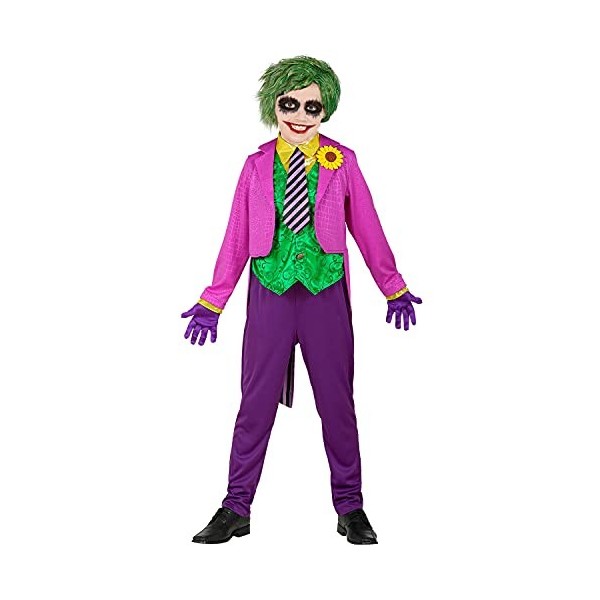 "EVIL CLOWN" tailcoat with shirt and vest, pants, tie, gloves - 116 cm / 4-5 Years 