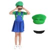 CULTURE PARTY Costume de plombier Mario Luigi Bros pour enfants et adultes Unisexe Unisexe