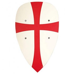 VAH Bouclier en Bois de Templier en Amande Rouge/Blanc