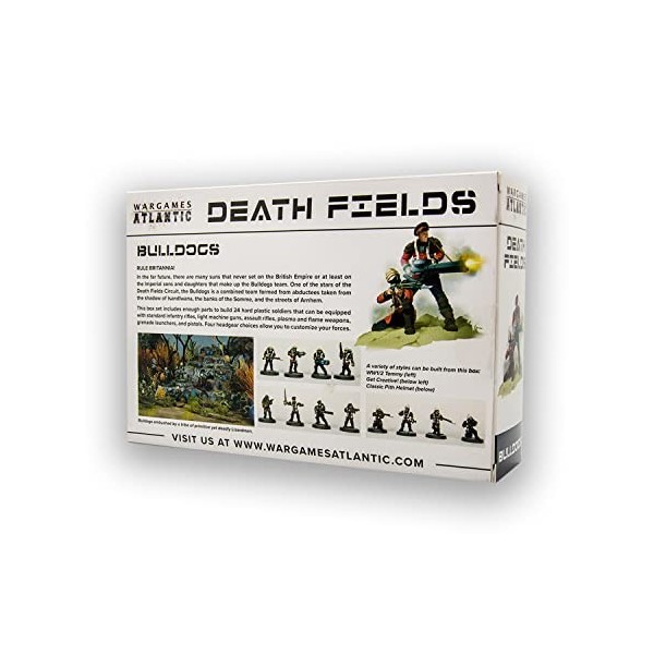 Death Fields : Bulldogs 24 figurines en plastique dur de 28 mm – Fabriqué aux États-Unis