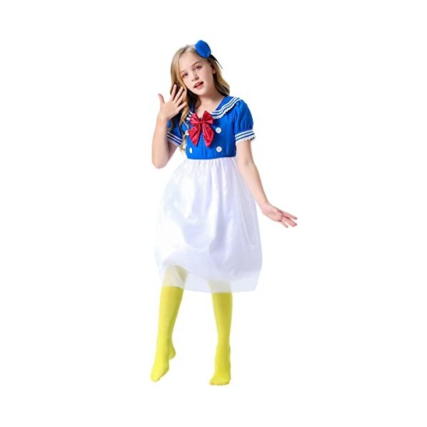 Odizli Donald Duck Costume pour enfant fille - Robe de princesse - Robe festive en tulle - Robe de fête danniversaire, Hallo