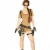 Amakando Costume de Dames Tomb Raider - L FR 44/46 | Costume de Lara Croft | Combinaison baroudeuse | Déguisement aventuriè