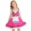 IBAKOM Enfants Filles Oktoberfest Outfit Bavarois Robe Dirndl Costume Carnaval Médiéval Fête bière Jeune Cosplay Déguisement 