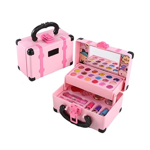 Bagima Filles Enfants Maquillage 24 * 18 * 10 Filles Maquillage Ensemble Jouets Semblant Jouer Sac Cosmétique beauté Jouet Ma