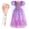 Girls Rapunel Princess Fancy Dress with Tangled Wig 5-6years,New Option 2022