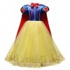 IMEKIS Enfant Filles Blanche-Neige Costume Princesse Halloween Cosplay Habillage De Noël Fantaisie Robe En Tulle Avec Accesso