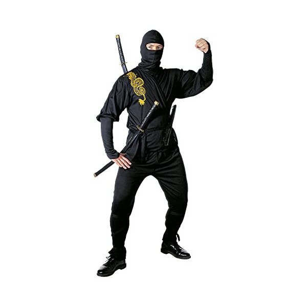 "NINJA" coat, pants, belt, leg ties, mask - S 